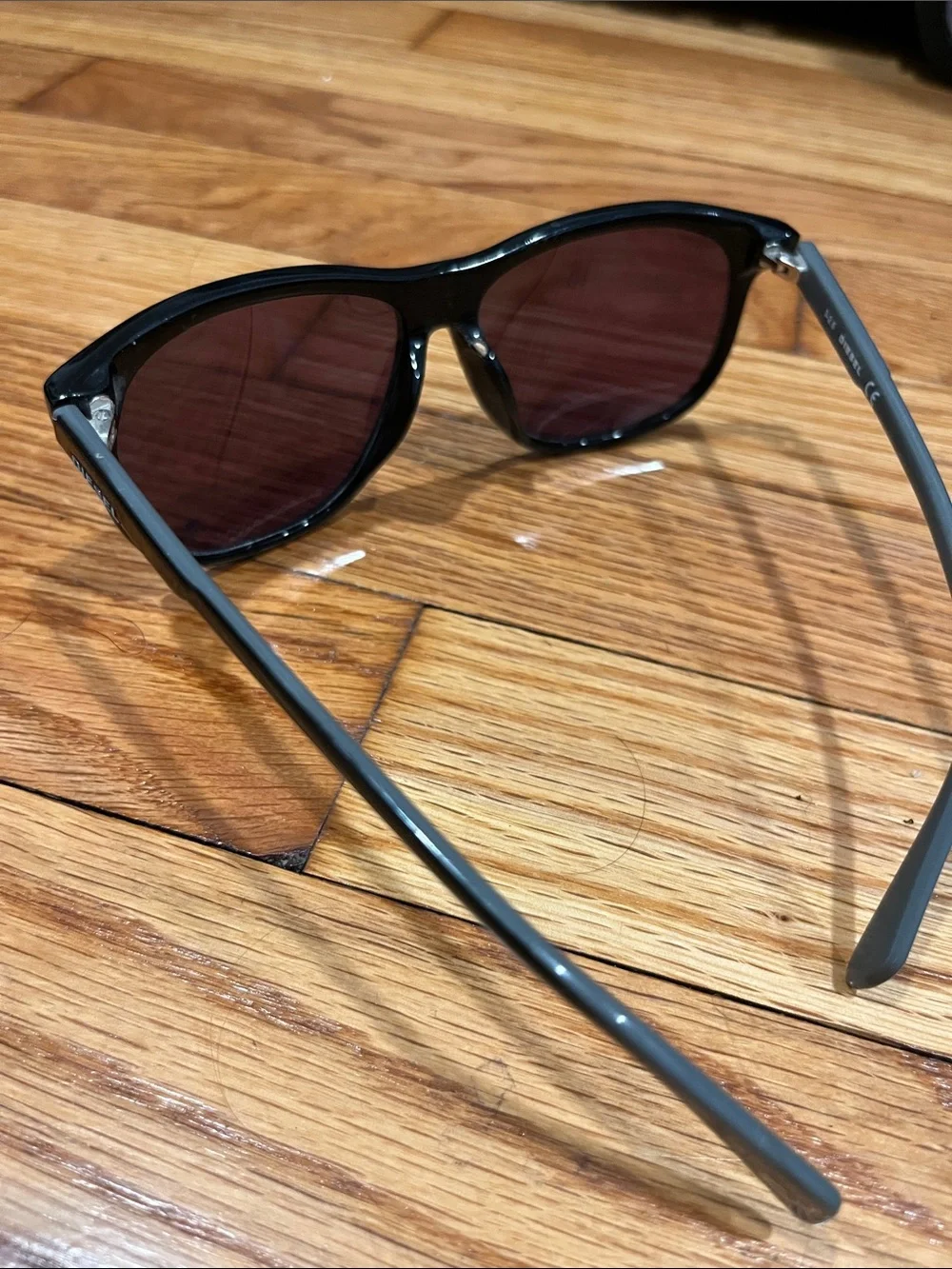 Diesel Men’s Black Frame Sunglasses with Blue-Green Mirrored Lenses